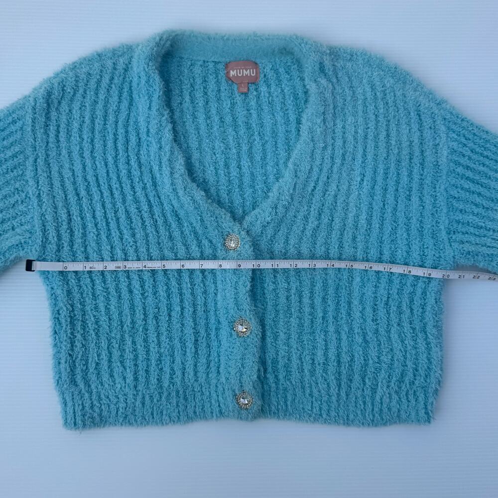 Show Me Your Mumu Clemmie Cardigan Blue Women’s Large Pastel Dopamine Dressing - Picture 9 of 16